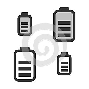 Pixel-perfect  linear  icon of electric battery three quarters charge level