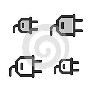 Pixel-perfect linear icon of electric plug