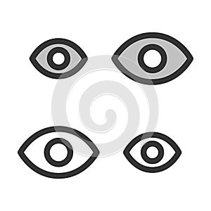 Pixel-perfect linear icon of eye
