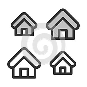 Pixel-perfect linear  icon of home photo