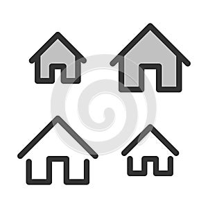 Pixel-perfect linear  icon of home photo