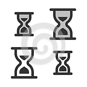 Pixel-perfect linear icon of hourglass photo