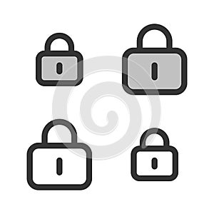 Pixel-perfect linear  icon of a locked padlock photo