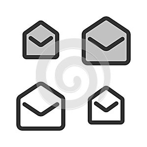 Pixel-perfect linear  icon of open envelope photo