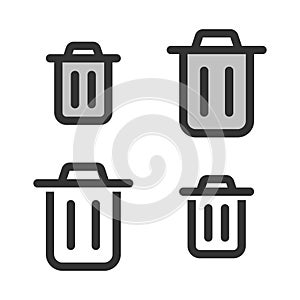 Pixel-perfect linear  icon of a refuse bin