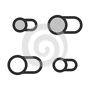 Pixel-perfect linear icon of slider button in off position