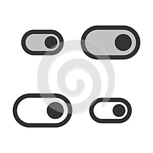 Pixel-perfect linear icon of slider button in on position