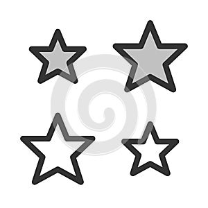 Pixel-perfect linear icon of star photo