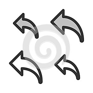 Pixel-perfect linear  left curved arrow photo
