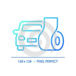 Pixel perfect soundproofing car gradient thin linear icon