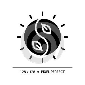 Pixel perfect yin and yang glyph style black icon