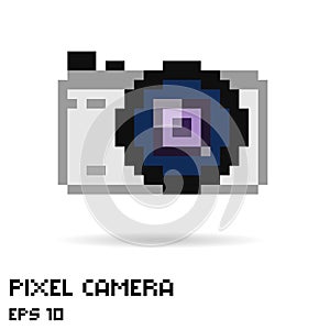 Pixel photo camera icon