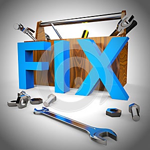 Pixel repair tools mean mending or patching a problem - 3d illustration