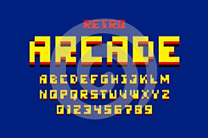 Pixel retro arcade game style font