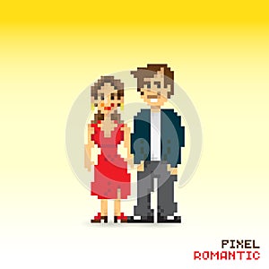 Pixel romantic couple