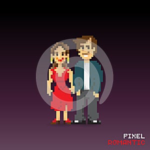 Pixel romantic couple