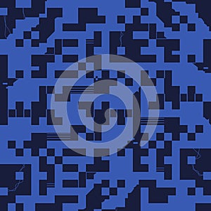 Pixel seamless pattern design. QR Code geometric pattern. Simple repeat square pixel. Technology background.