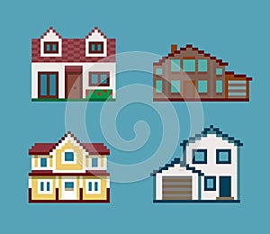 Pixel Set of Houses