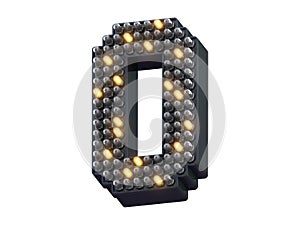 Pixel shape LED light font.