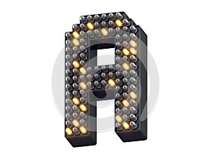 Pixel shape LED light font.
