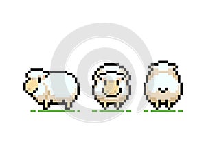 Pixel sheep image for game 8 bit