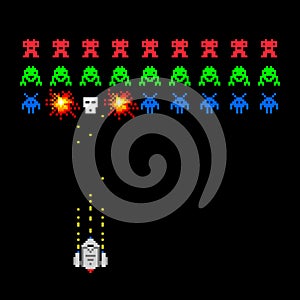 Pixel space invader game