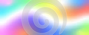 Pixel square rainbow pattern. Abstract wavy gradient mosaic background. Vector grid texture. Color geometric seamless