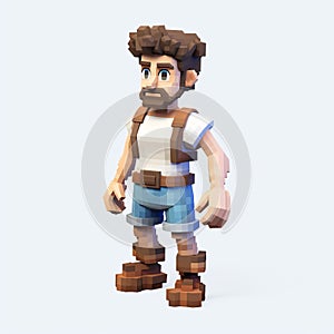 Pixel Style Character: A Unique Voxel Art Creation photo