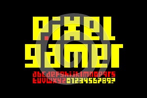Pixel style font photo
