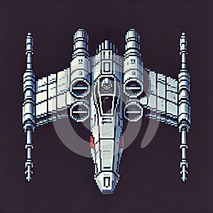 Pixel-Style Space Warplane