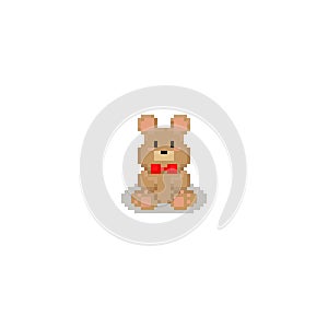 Pixel teddy bear.8bit doll.character.