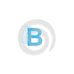 Pixel typography letter B logo. Technological modern font calligraphy