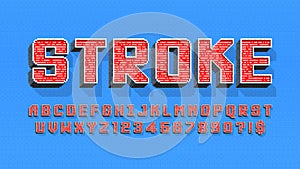 Pixel vector alphabet design, stylized like in 8-bit games