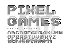 Pixel vector font design, stylized like in 8-bit games