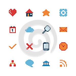 Pixel Web Icons Set