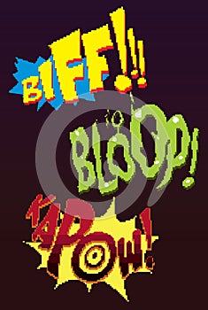 Pixel words. Retro game