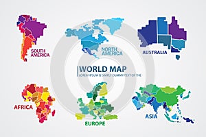 Pixel World map design Vector