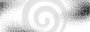 Pixelated bitmap texture. Black dither pattern wallpaper. Abstract glitch gradient pattern. 8 bit video game background photo