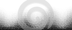 Pixelated bitmap wave gradient texture. Black and white dither pattern background. Abstract wavy glitchy pattern. 8 bit