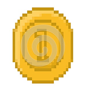 pixelated coin design