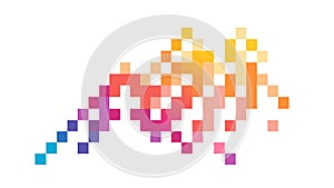 Pixelated Color Gradient Pattern, Digital Art, vector design Generative AI