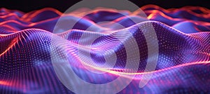 Pixelated data stream on digital interface with glowing dots, binary code, and encryption concept