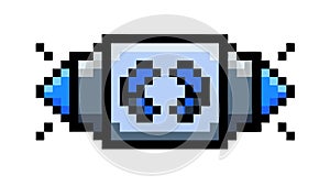 Pixelated Digital Connection: Data Link Interactivity Icon, vector design Generative AI