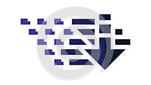 Pixelated Download Icon for Data Transfer & Digital Acquisition Concepts, vector design Generative AI