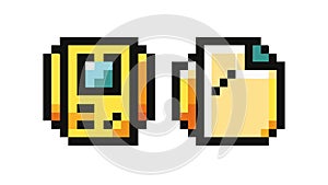 Pixelated File System: Digital Document Organization, vector design Generative AI