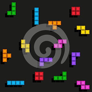 Pixelated game tetris pattern