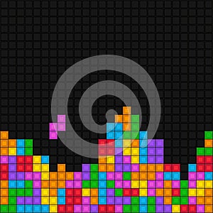 Pixelated game tetris pattern photo