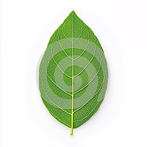 Pixelated Green Leaf On White Background