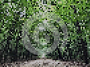 Pixelated Image - Path in the Woodland - Abstract Design Template in Editable Vector Format