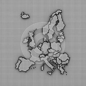Pixelated map of europe photo
